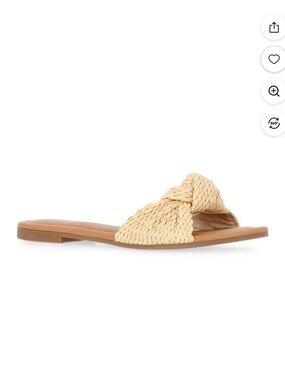 Time and Tru Braided Knot Slide Sandal in Raffia.